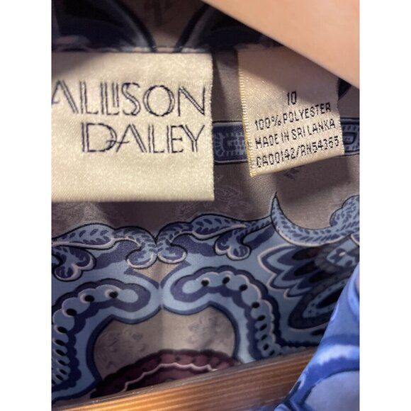 Vintage Allison Daley Long Sleeve Button Up Decorative Print Blouse SZ 10 - Picture 5 of 7
